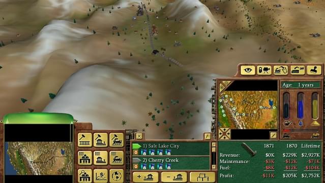 Railroad Tycoon Gameplay Screenshot